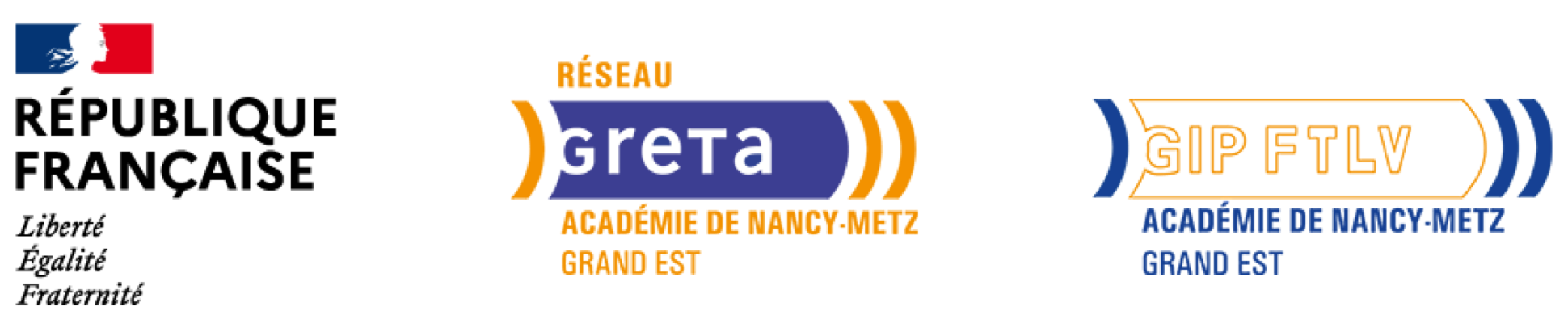 Logos de République française -GRETA-GIP-Formation tout au long de la vie, Grand Est 